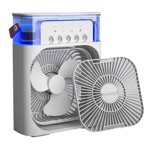 3 In 1 Mini Portable USB AC Fan Humidifier & LED Water Lamp (10 inch)